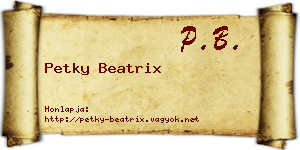 Petky Beatrix névjegykártya