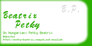 beatrix petky business card